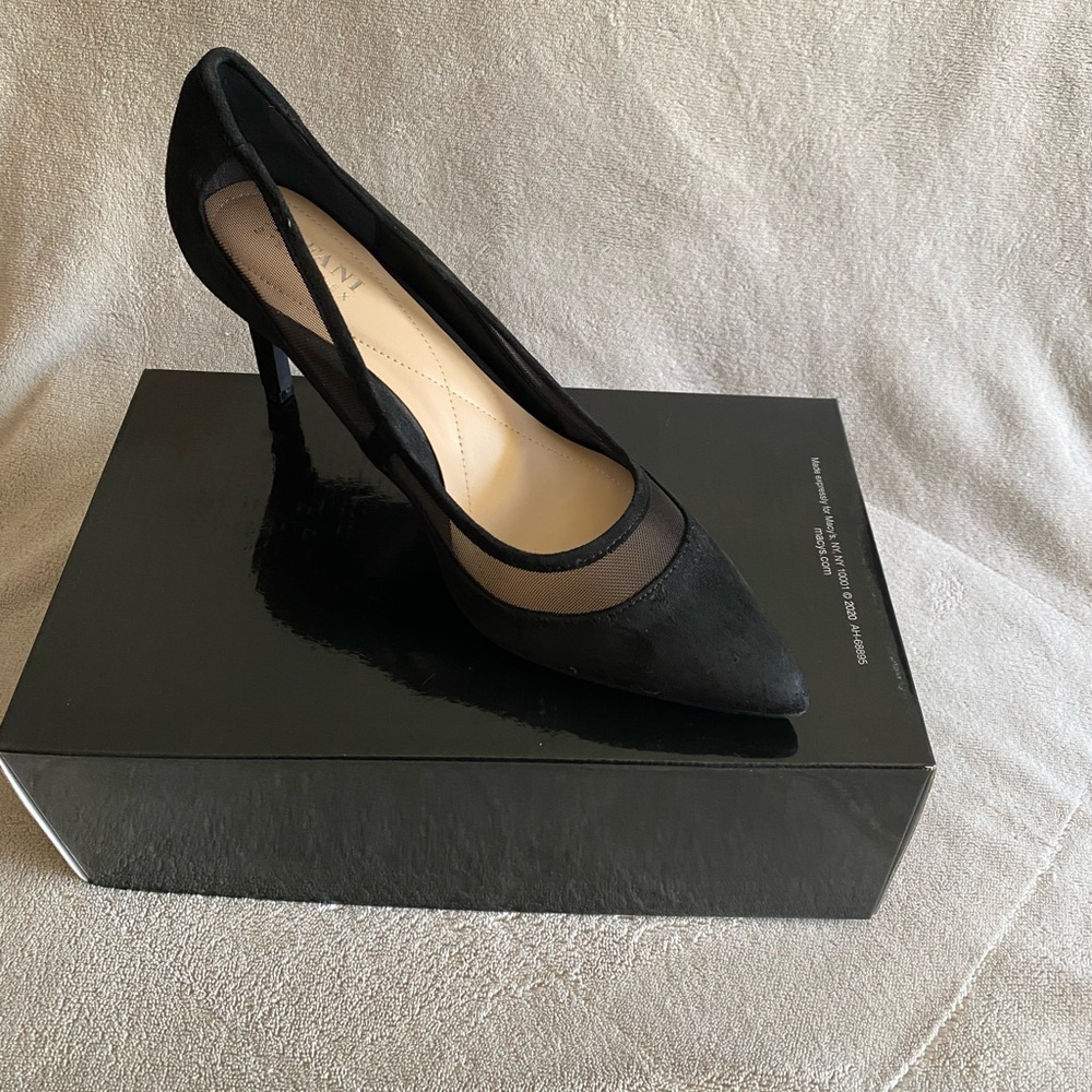 Alfani Jeules Step N Flex Black Suede & Mesh heels